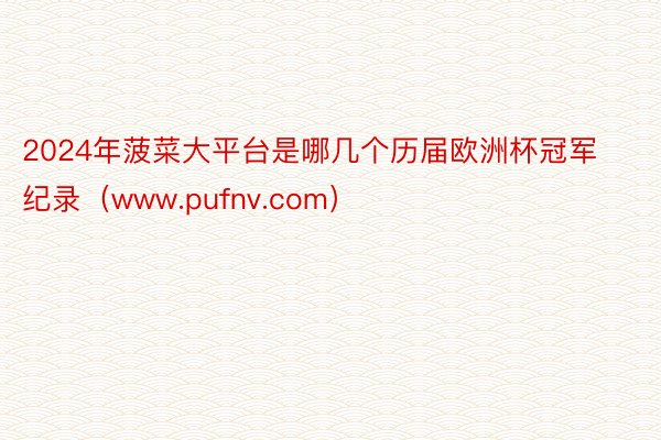 2024年菠菜大平台是哪几个历届欧洲杯冠军纪录（www.pufnv.com）